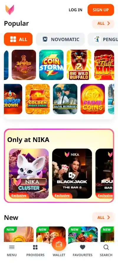 Current Nika Casino FAQ displayed in a mobile browser with Android and iOS browser guidance
